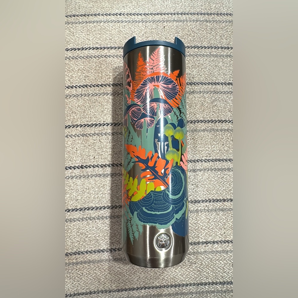 Starbucks Floral Stainless Steel Tumbler - Blue and Orange